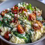Enjoy this hearty Spinach and Feta Breakfast Bowl with sautéed greens and crunchy whole grain toast.