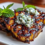 Sweet, spicy Fricy Grilled Pineapple with Yuzu Kosho Butter, perfect summer dessert.