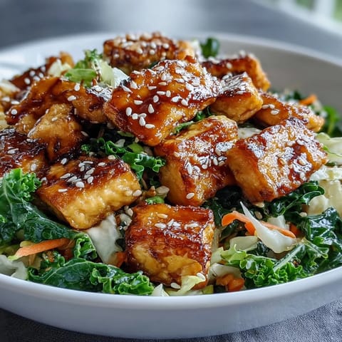 Vibrant Tofu Egg Roll in a Bowl served hot, featuring golden cubed tofu, crisp cabbage, and carrots tossed in a rich umami sauce.