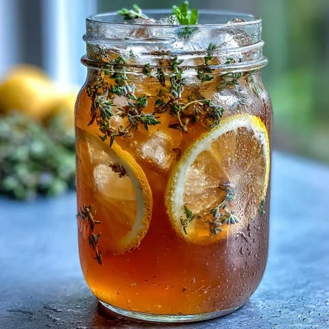 Lavender Honey Lemonade in a clear pitcher, garnished with lemon slices and lavender sprigs, glowing with golden sunlight.