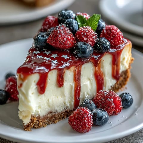 Fourth of July No-Bake Cheesecake
