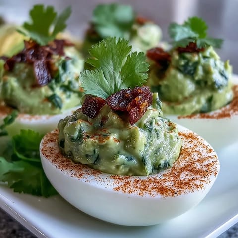 guacamole stuffed deviled eggs