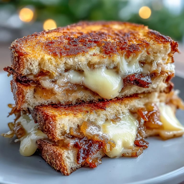 Hot, gooey Smoked Gouda & Apple Grilled Cheese, perfect for a cozy lunch.