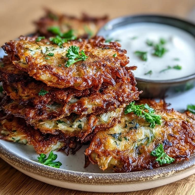 A close-up view of tender cabbage fritters with a side of creamy dip, perfect for a savory snack or appetizer.
