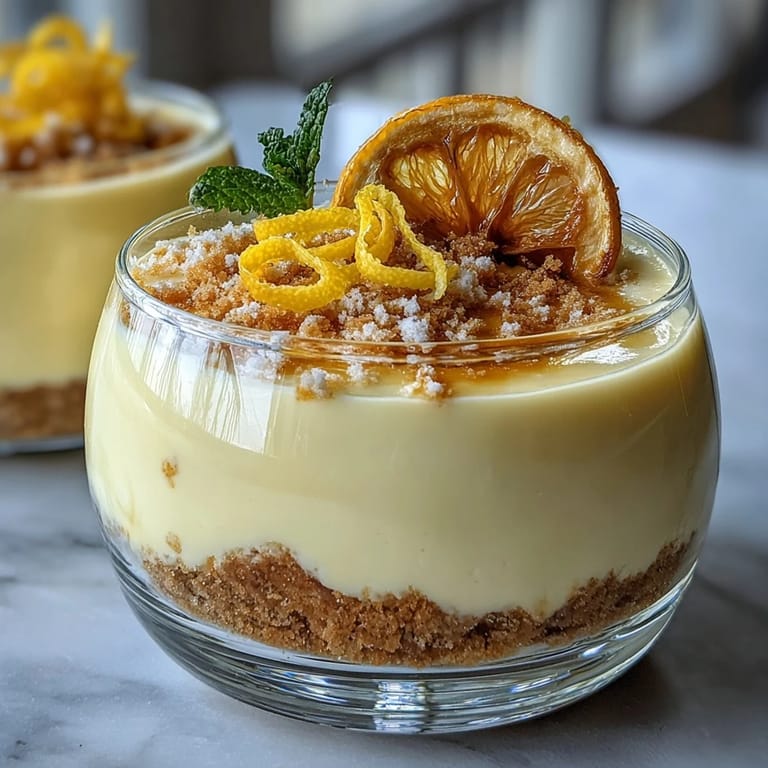 Bright lemon mousse cups with shortbread crumble — silky lemon mousse atop crisp, golden shortbread crumble.