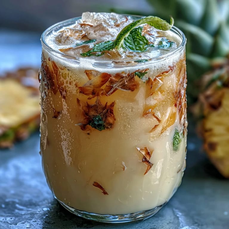 Vibrant Pineapple Coconut Agua Fresca, blended smooth and served chilled.