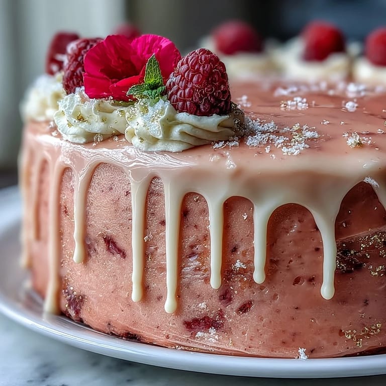 A stunning Bridal Shower Rosé Velvet Cake, showcasing delicate pink hue and shimmering gold accent.