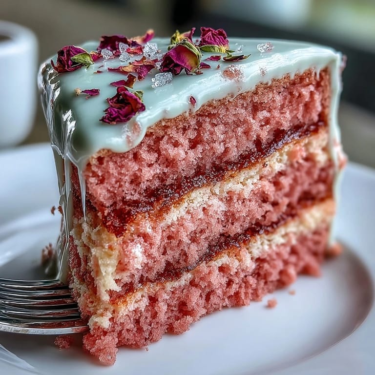 Moist Bridal Shower Rosé Velvet Cake adorned with a beautiful liquid gold cascading drip.