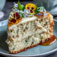 Spring Cake Edible Flowers Lemon